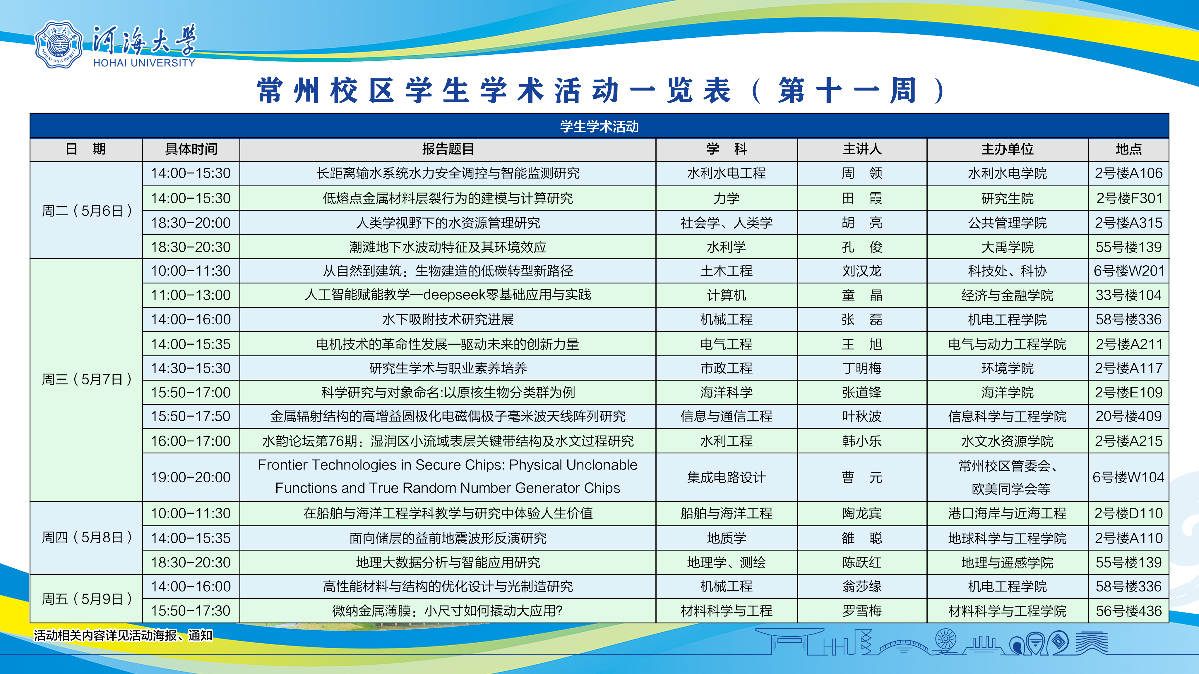 常州校区学生学术活动、文体活动...
